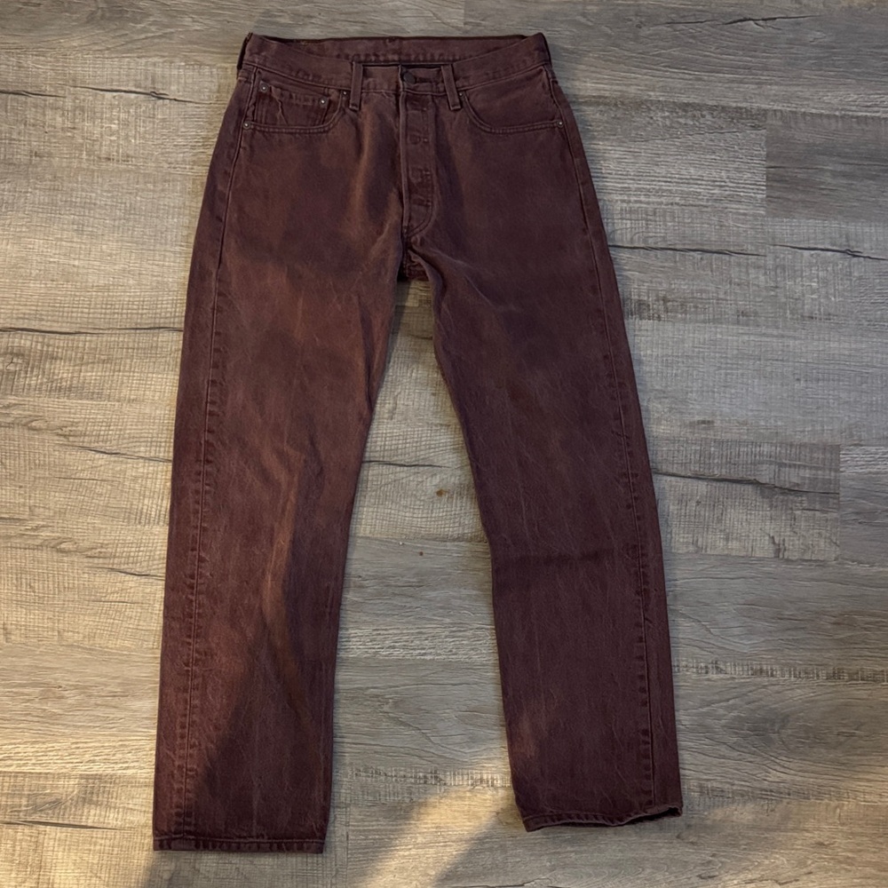 Levi’s 501s 34x34 burgundy jeans